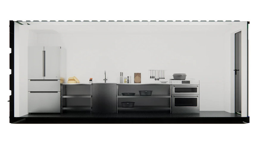 Contenedor Gastronómico 20 pies HC – Cocina Móvil Aislada, Volet de 4 m & Plug‑&‑Play - Imagen 4