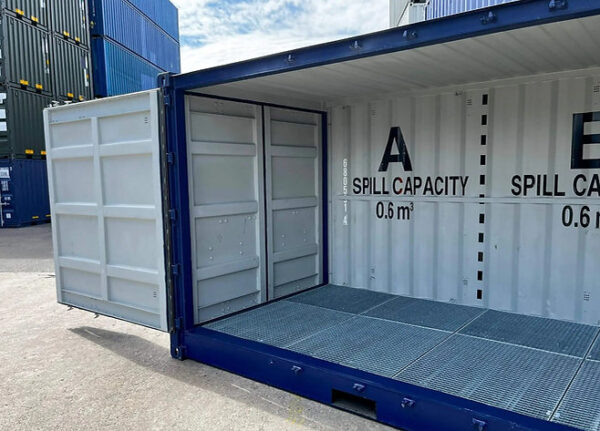 Contenedor Open Side 20 ft con Cubeta de Retención