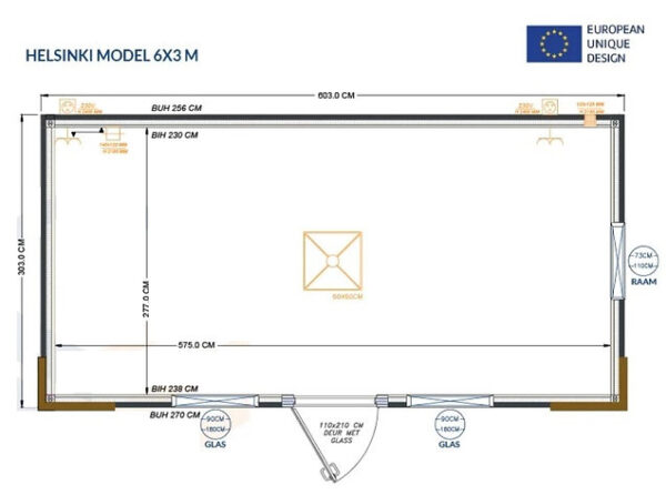 Oficina Contenedor 6 × 3 m – Aislada, Diseño RAL 7016 y Lista para Usar - Imagen 4
